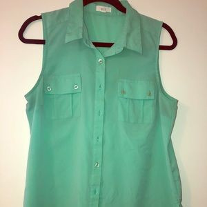 Button Down Sleeveless Top
